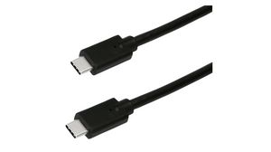 Kabel, 100W, USB C-kontakt - USB C-kontakt, 1m, USB 3.2, Svart